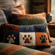 Padded Cushion Cover - Paw Print Meadow