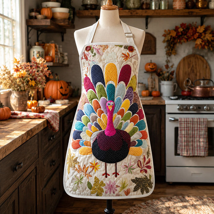 Colorful Harvest Quilted Kitchen Apron