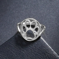 Delicate Animal Paw Ring – Open Stainless Steel Ring with Animal Motif