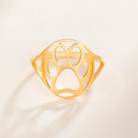 Delicate Animal Paw Ring – Open Stainless Steel Ring with Animal Motif