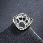 Delicate Animal Paw Ring – Open Stainless Steel Ring with Animal Motif