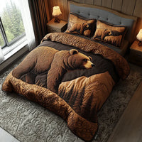 3-Piece Quilted Bed Set - Forest Animals