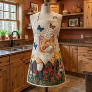 Sunny Garden Cat Quilted Kitchen Apron