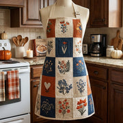 Quilted Kitchen Apron: Floral Guardian Design