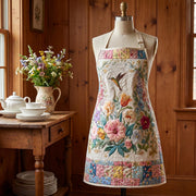 Embroidered Wildflower Quilted Kitchen Apron