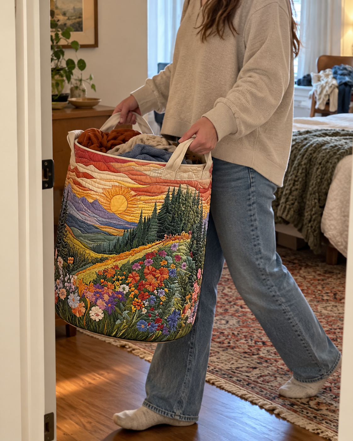 Morning Glory Laundry Basket