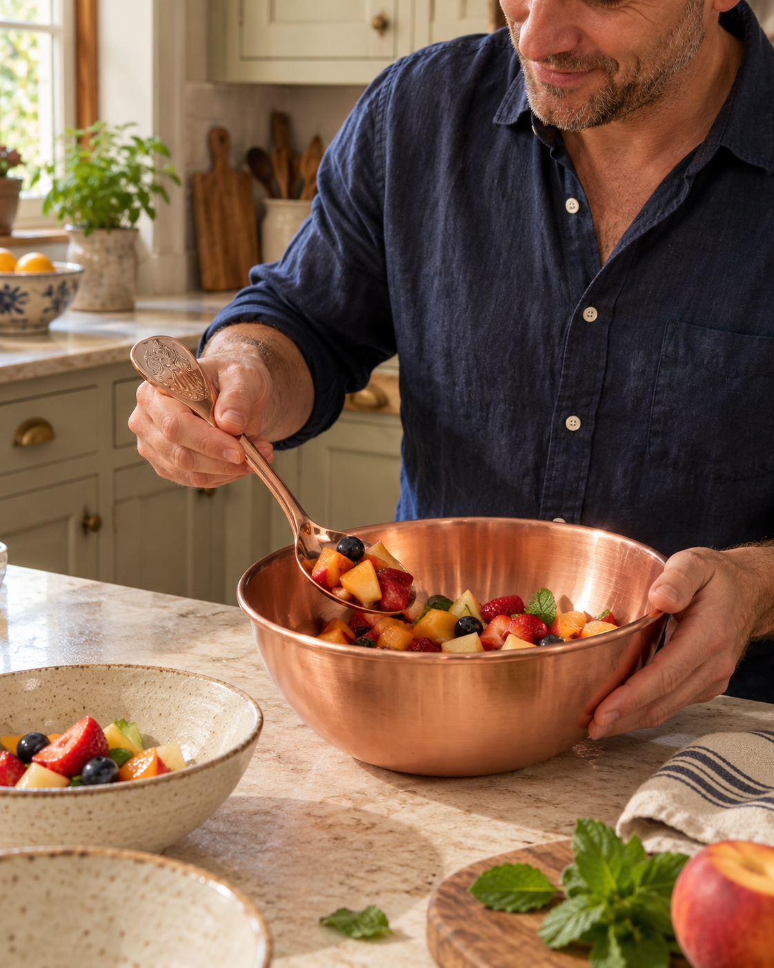 Copper Bowl and Spoon