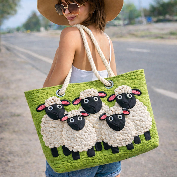 Handmade Beach Bag | Sheep Sky