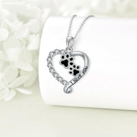 Friendship Bear Necklace in Silver and Black