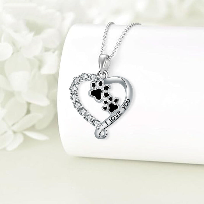 Friendship Bear Necklace in Silver and Black