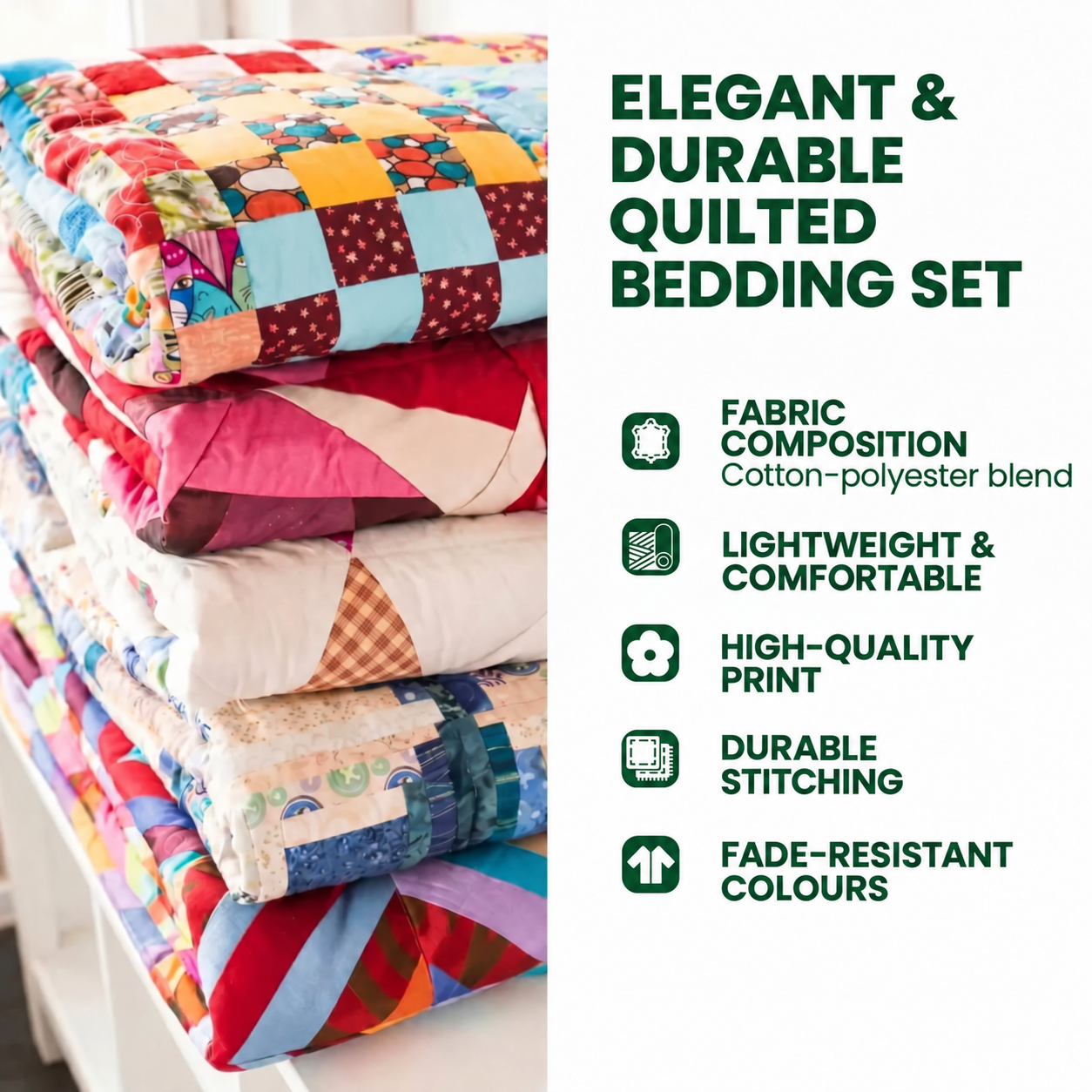 Elegant, durable bedding quality details