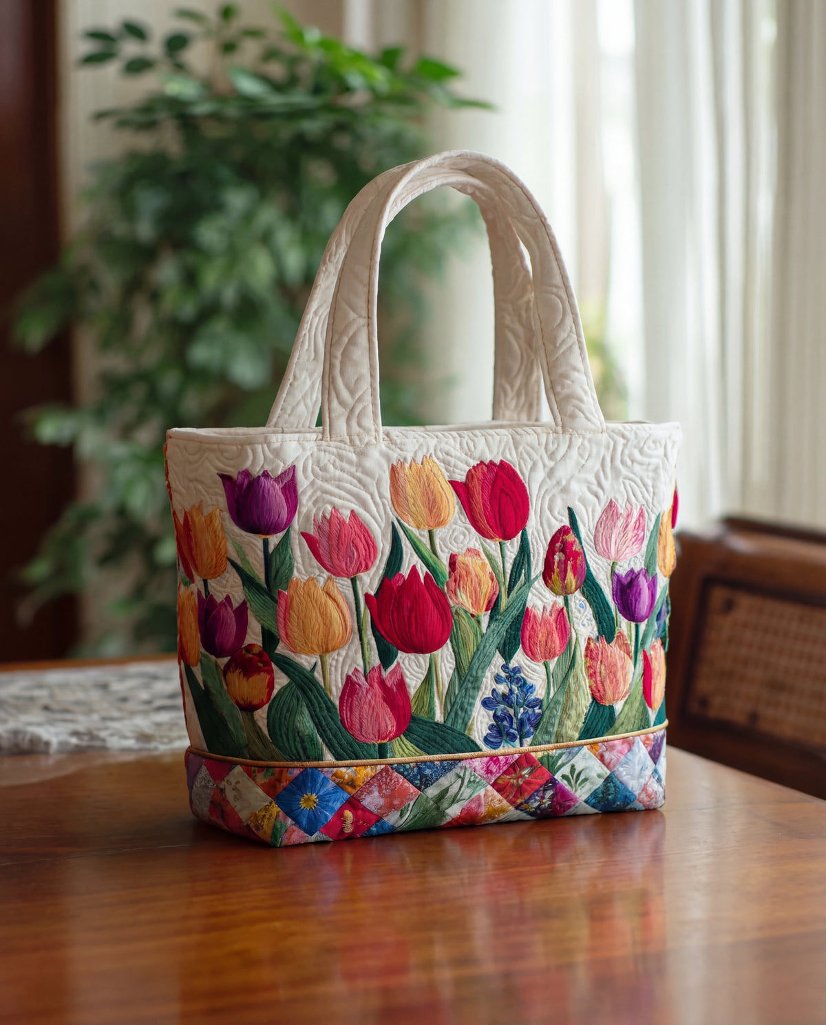Quilted Handcrafted Bag "Tulip"