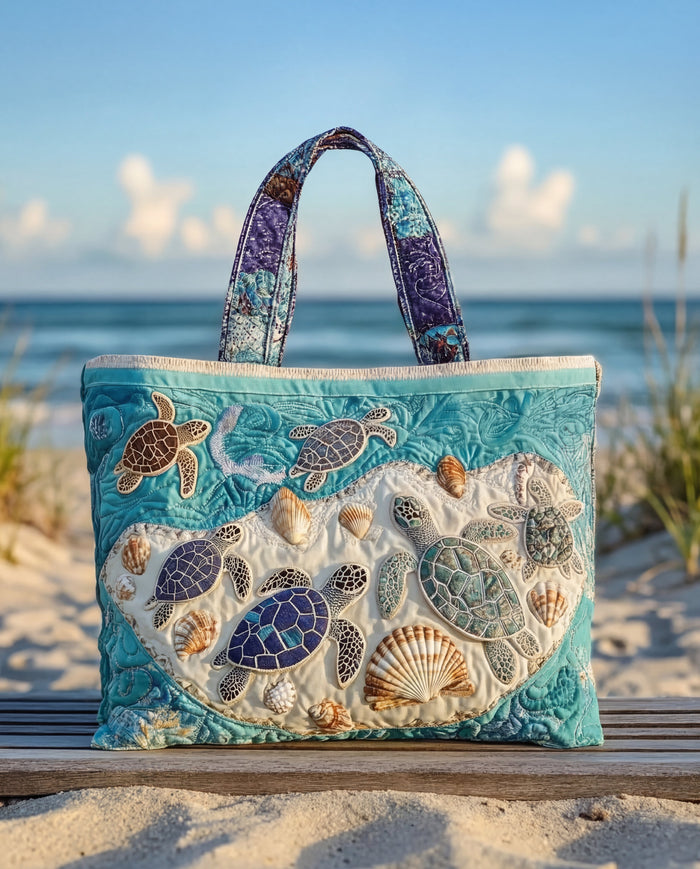 Quilted Handmade Bag "Turtle Hug"