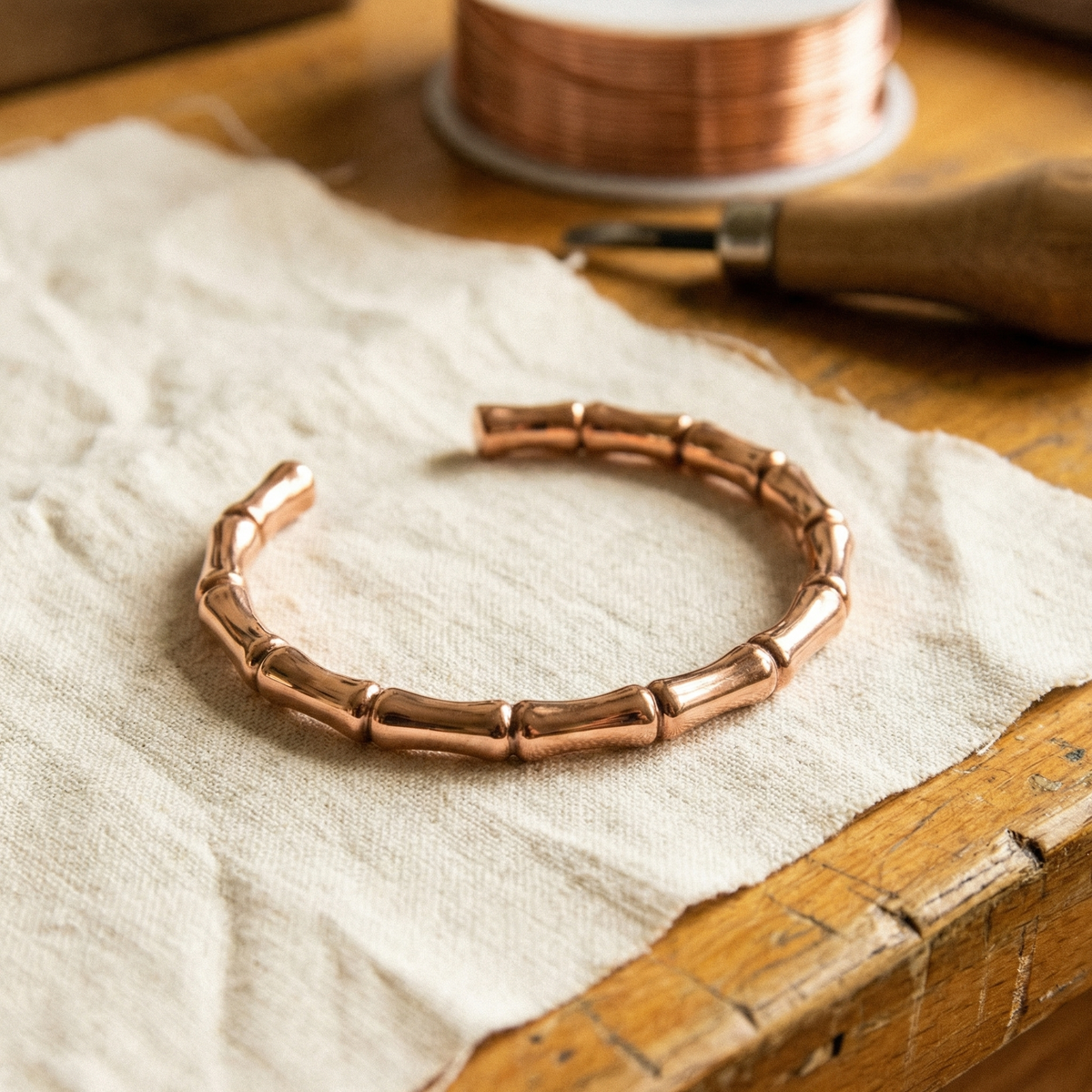 Hammered Bronze Bracelet