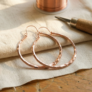 Bronze Hoop Earrings Made from Wire