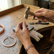 Bronze Hoop Earrings Made from Wire
