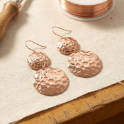 Handcrafted Copper Disk Earrings
