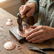 Handcrafted Copper Disk Earrings