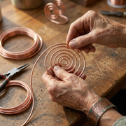 Artisan Crafted Spiral Copper Hand Jewelry
