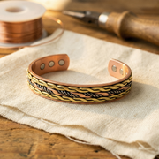 Three-Tone Woven Copper Bracelet