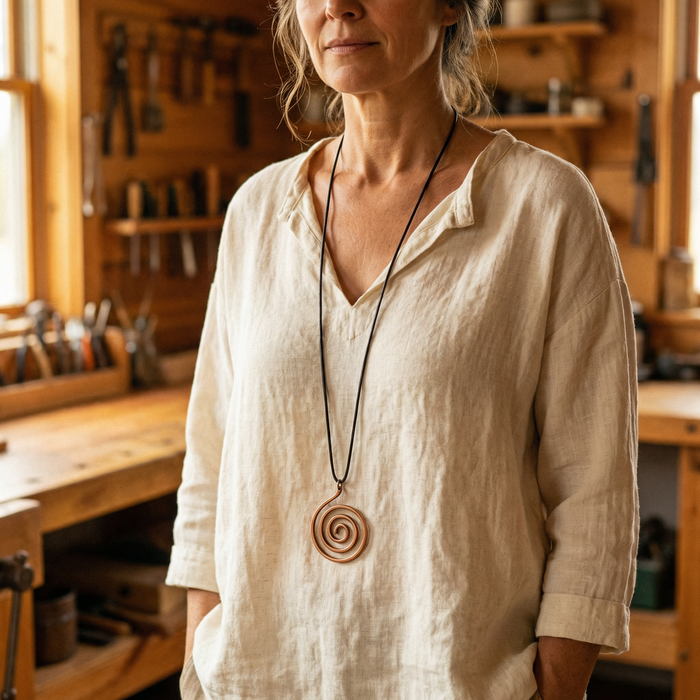 Spiral Design Bronze Necklace