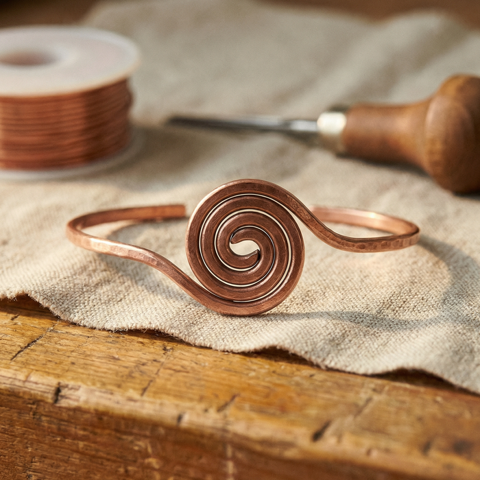 Spiral Design Bronze Ankle Bracelet