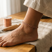 Handcrafted Copper Knit Ankle Bracelet