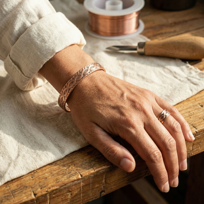 Knot-Designed Copper Jewelry Set