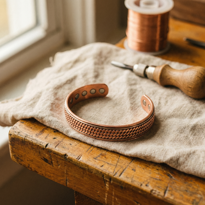 Rope-Designed Bronze Bracelet