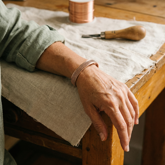 Rope-Designed Bronze Bracelet