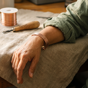 Chevron-Patterned Copper Bracelet