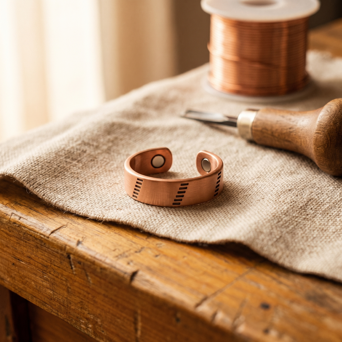 Spacious Copper Magnetic Ring