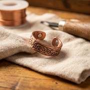 Carved Band Bronze Magnetic Ring
