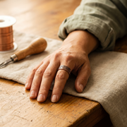 Carved Band Bronze Magnetic Ring