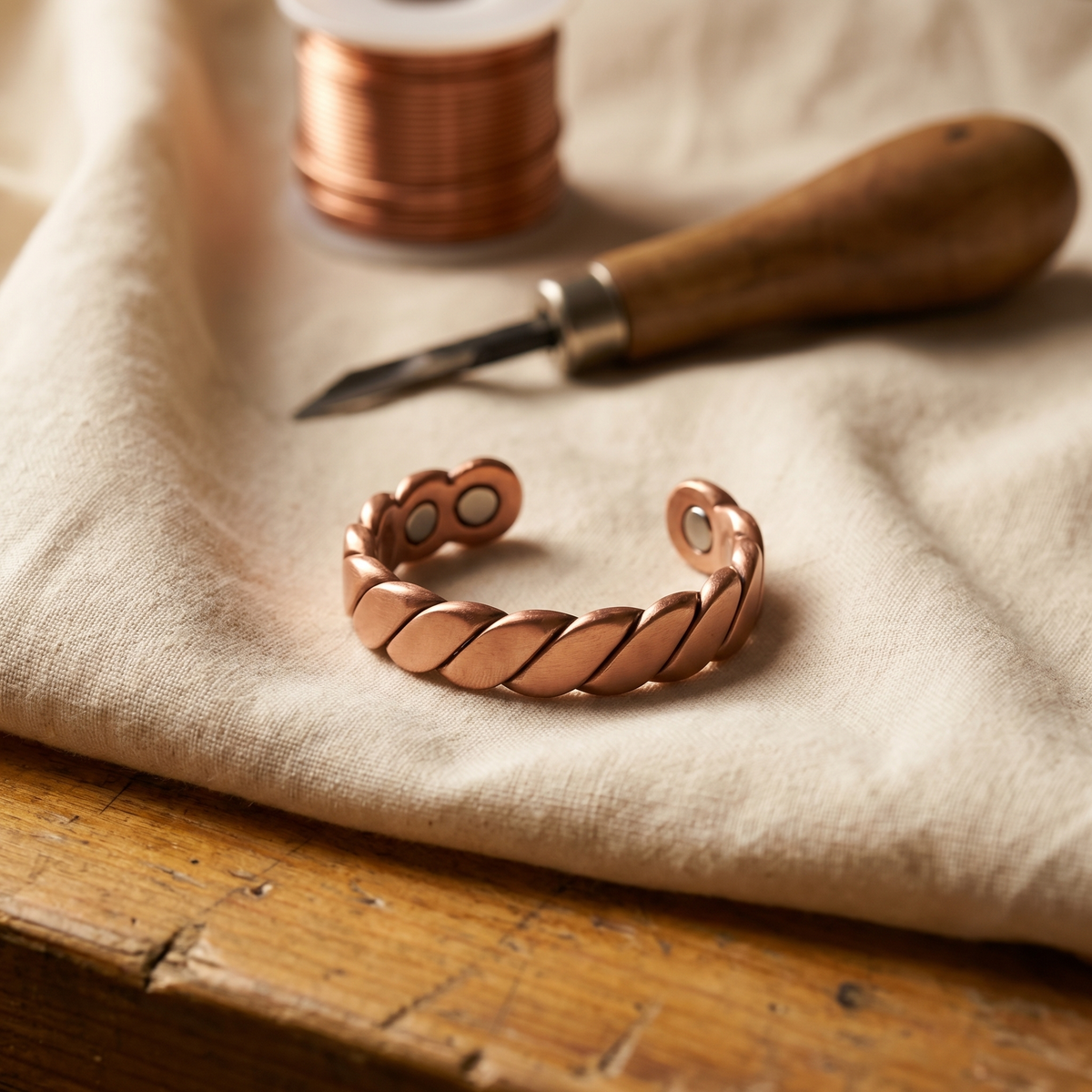Spiral Patterned Bronze Ring