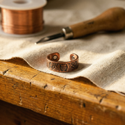 Delicate Copper Ring Adorned with Jade