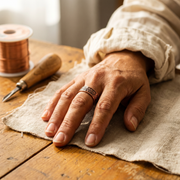 Botanical Pattern Carved Bronze Ring