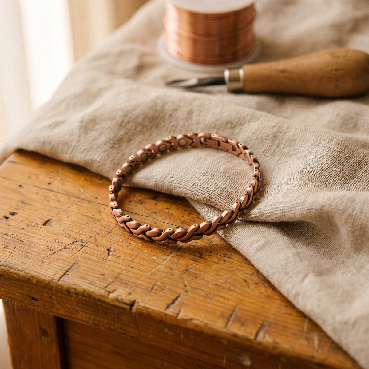 Slim Copper Magnetic Ankle Bracelet