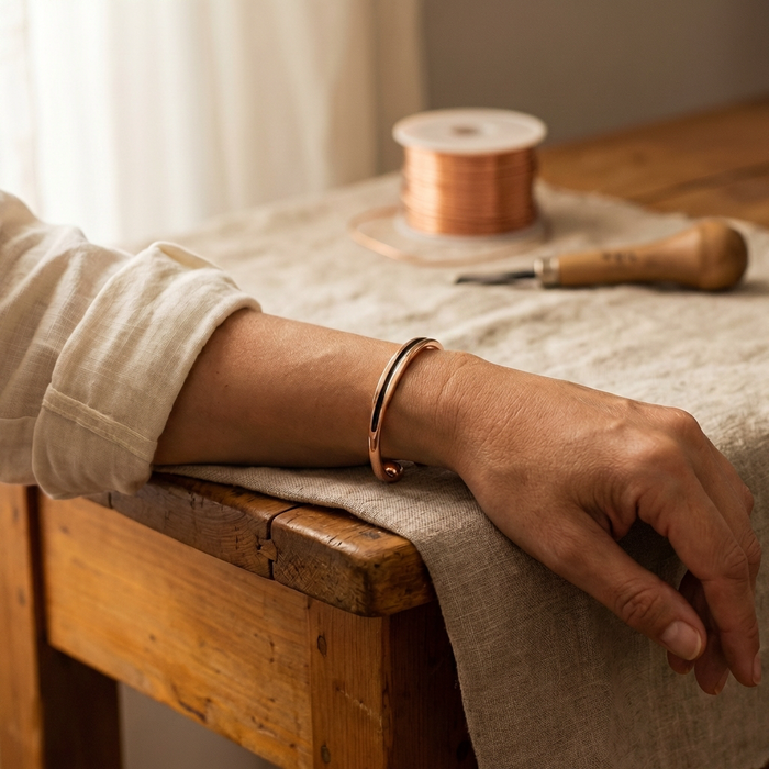 Two-Sphere Bronze Bracelet