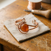 Amber-Accented Bronze Bracelet