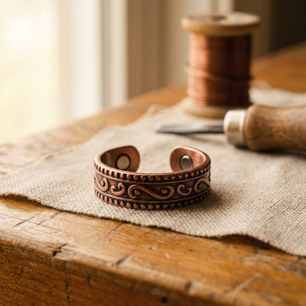 Carved Fern Bronze Ring