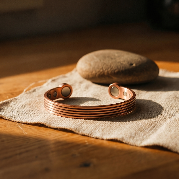Chevron-Patterned Copper Bracelet