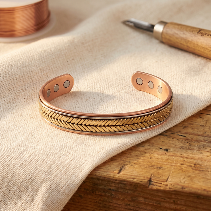 Braided Center Bronze Bracelet