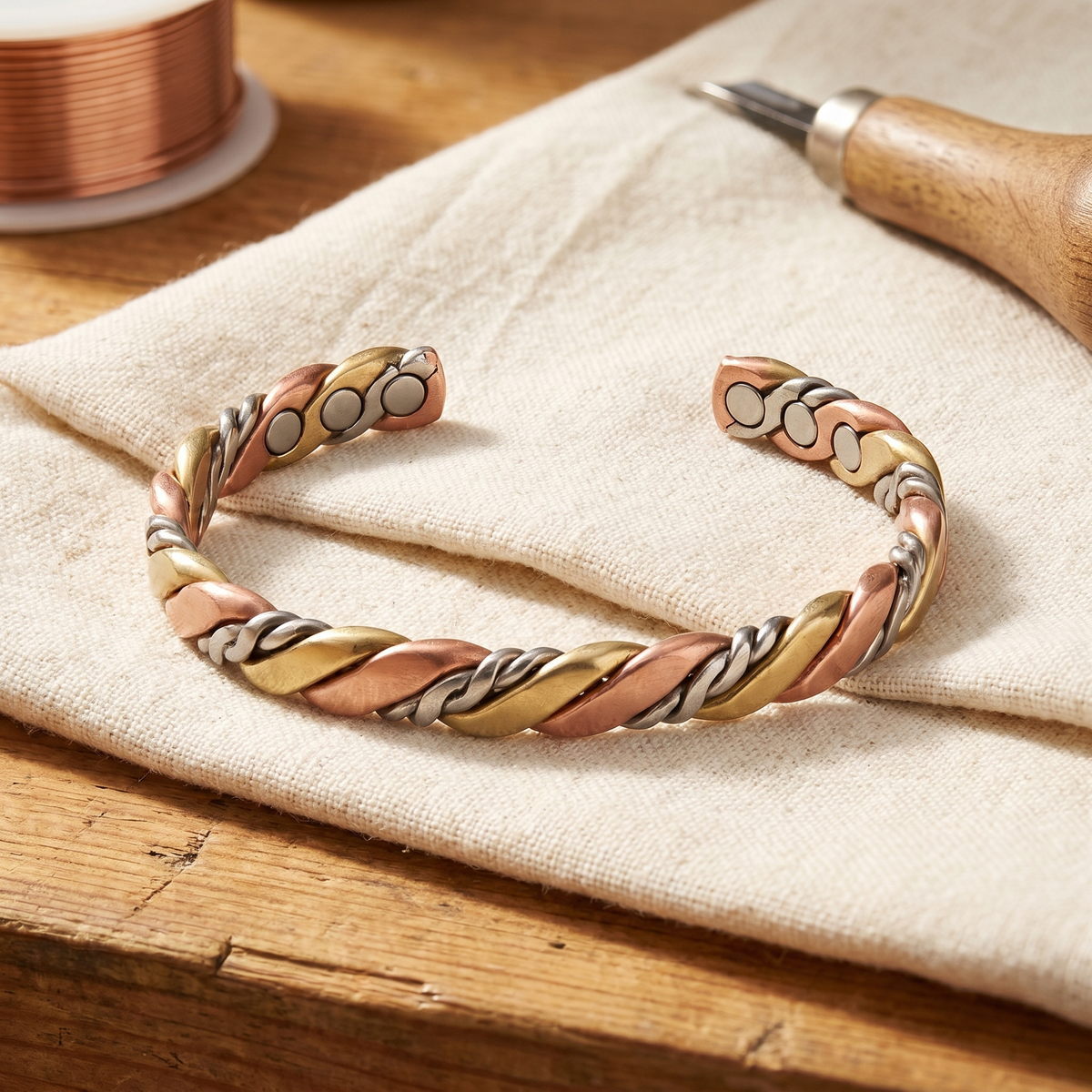 Three-Color Braided Bracelet