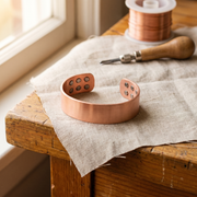 Beaded Wide Copper Bracelet