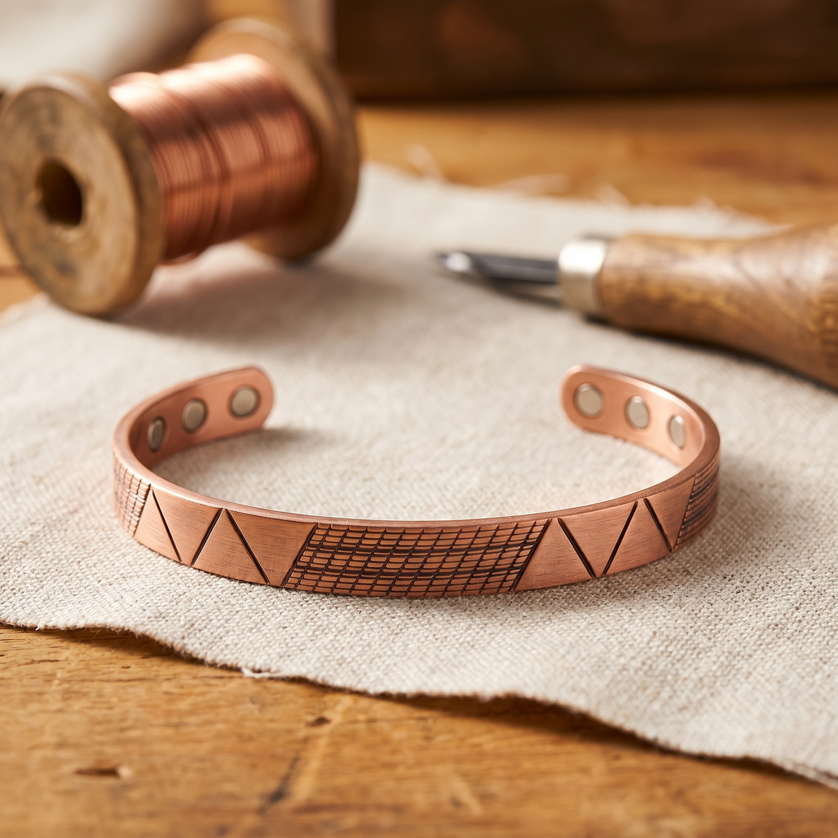 Geometric Design Bronze Bracelet