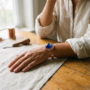 Bronze Bracelet Featuring a Blue Stone