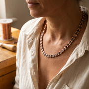 Matte Finish Bronze Chain Necklace