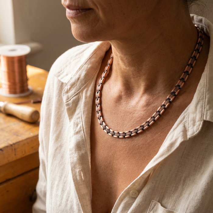 Matte Finish Bronze Chain Necklace