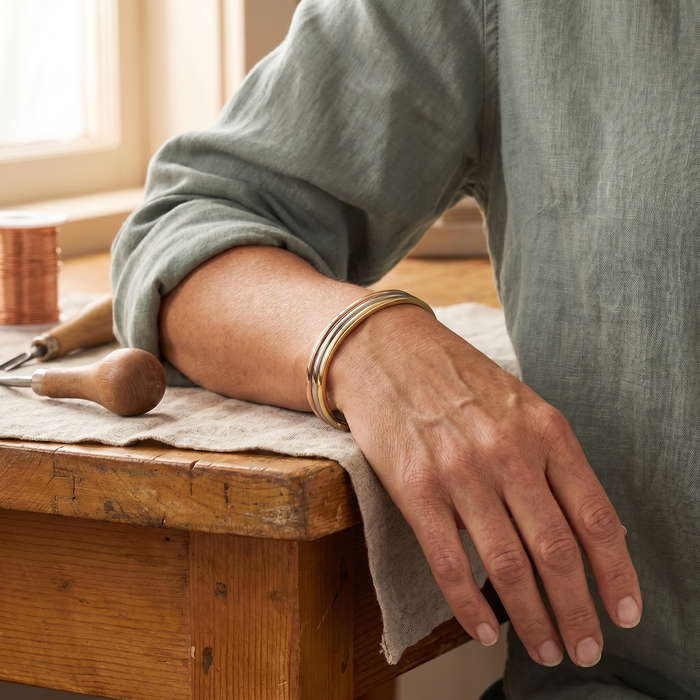 Men's Three-Tone Copper Bracelet